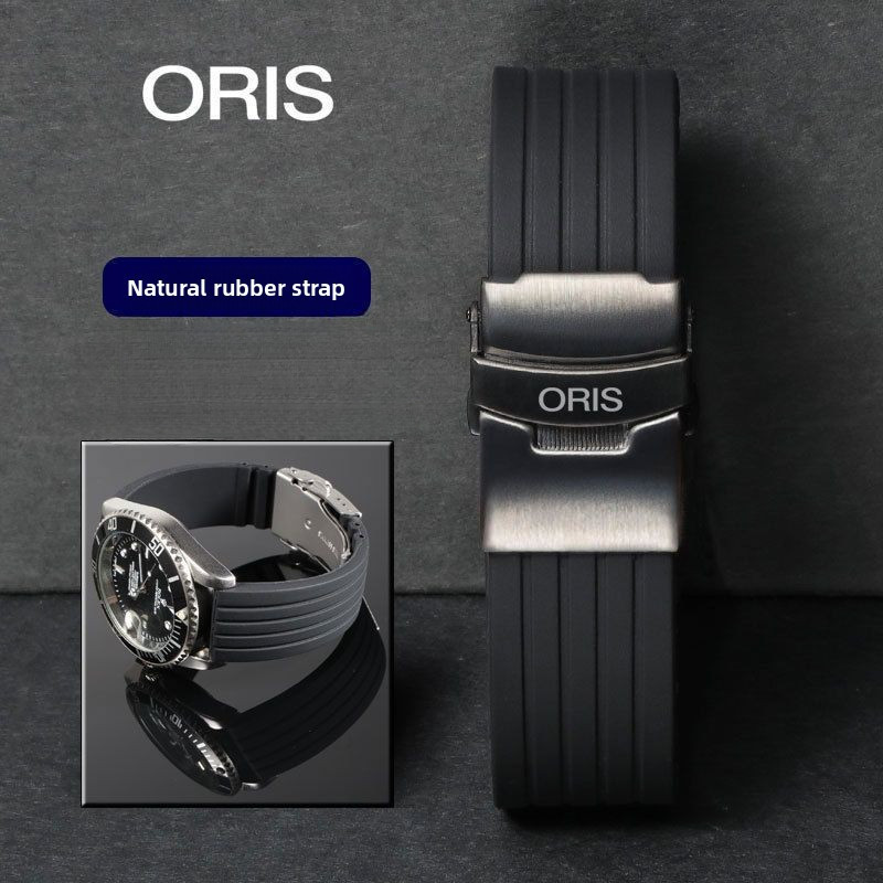 7/17✈สําหรับ Oris สายนาฬิกา สายซิลิโคน - กันน้ํานุ่ม 18-24 มม. Straight End Luxury Replacement สายนาฬิกาผู้ชายผู้หญิง