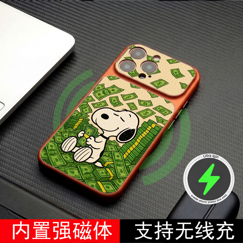 เหมาะสําหรับ 17/16/15/14/13/12/11 เคสโทรศัพท์หน้าต่างกันกระแทก promax Dollar Snoopy