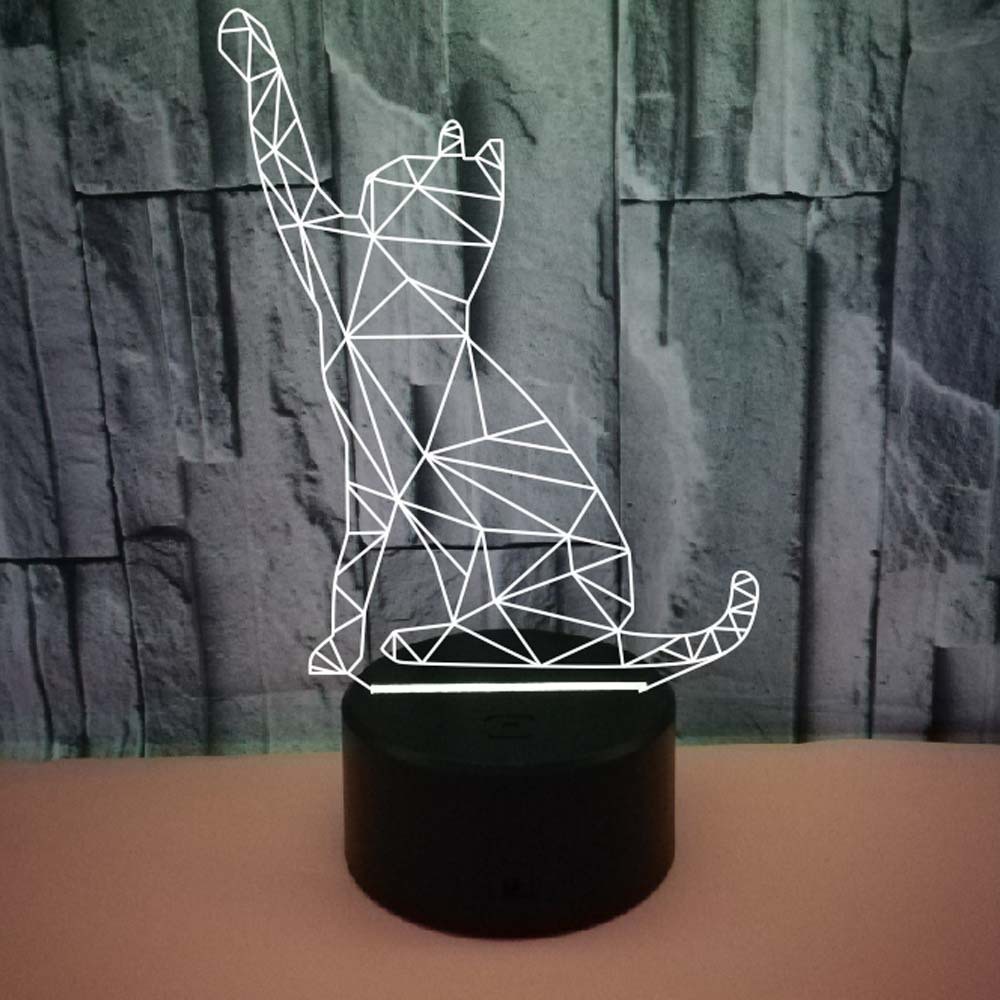 Creative Nordic สไตล์ Beckoning Cat 3D Light USB Night Light 3d Night Light Cat Night Light 8YJJ