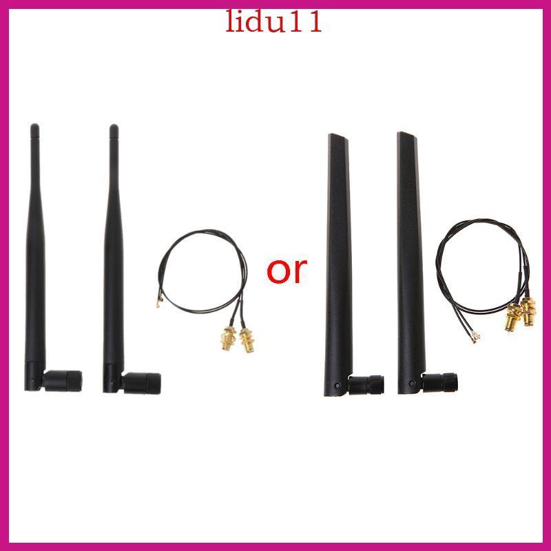 LID 2 x 6dBi WiFi RP-SMA เสาอากาศ 2 4GHz 5GHz Dual to RP-SMA ตัวเมีย