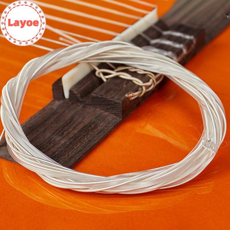 Layoe 6 ชิ้นสายกีตาร์ไนลอน Silver Strings ชุดสําหรับกีตาร์คลาสสิกคลาสสิก TH