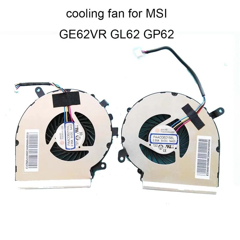 PAAD06015SL N402 N403 พัดลมคอมพิวเตอร์สําหรับ MSI GE62VR GP62MVR GL62VR GP62VR GL62M CPU GPU พัดลมระ