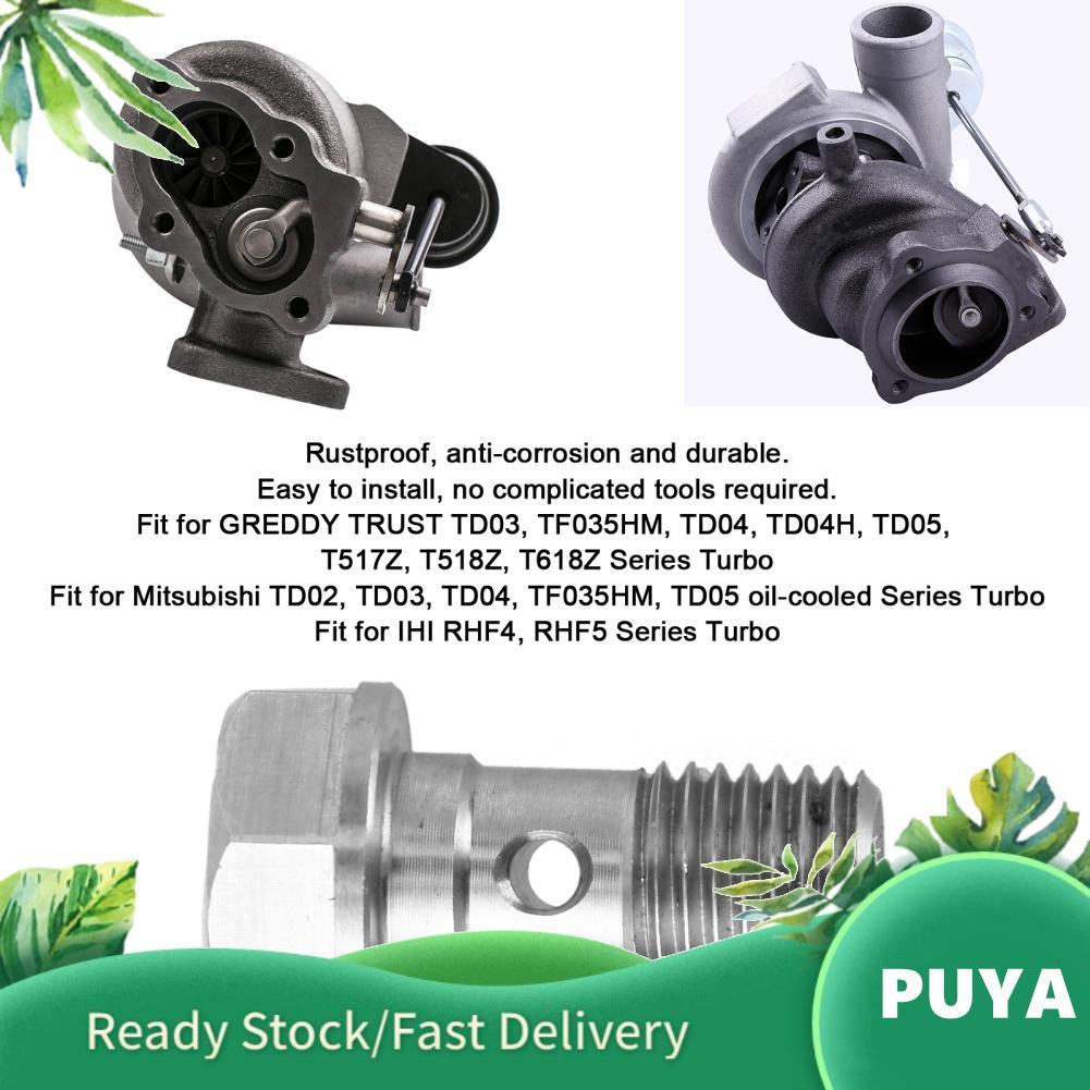 Puya Puya Turbo น้ำมัน Restrictor M10x1.25 สแตนเลสจำกัด FITTING Fit สำหรับ MITSUBISHI TD02 TD03 TD04