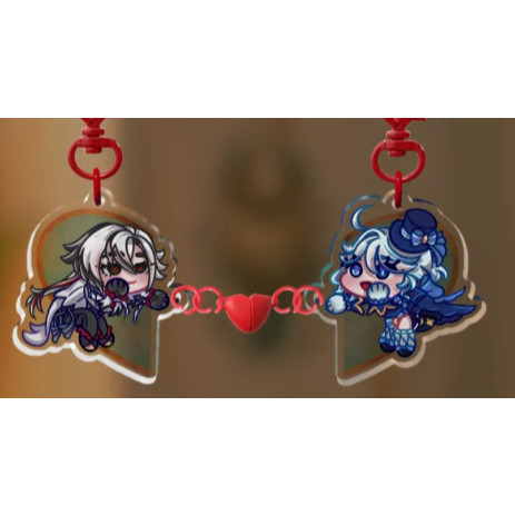 Hoyoverse Pride Collab - พวงกุญแจแม่เหล็กอะคริลิค Arlechino x Furina Arlefuri