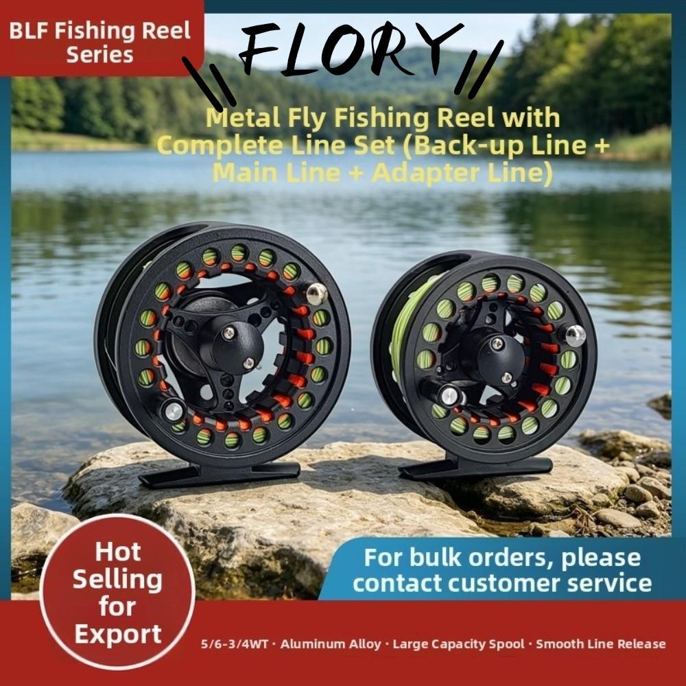 FLORY11 Fly Reel Combo, ขนาดใหญ่ Arbor อลูมิเนียม Fly Fishing Reel, Smooth 3/4 5/6 WT Backing Leader