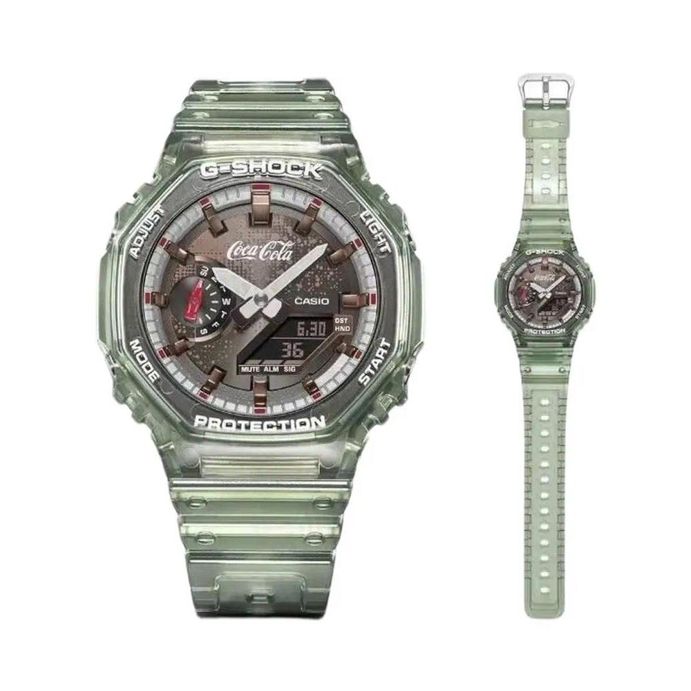 เหมาะสําหรับ GShock x Coca-Cola แปดเหลี่ยม Oak GA-2100CC-3A GA-2100-1A1PR FULL BLACK เรซิ่นสายนาฬิกา