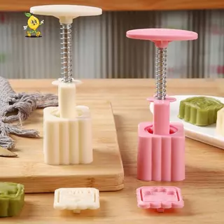 [mozh] 4 ชิ้น/เซ็ต Mooncake แม่พิมพ์ Cherry Blossom แม่พิมพ์ 3D มือกด Bakeware เครื่องมือ [TH]