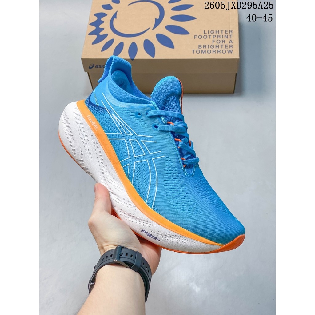 Asics Nimbus 25 Ultra Light Cushioning Jogging Shoes PureGel Technology FF Blast Plus Midsole รองเท้