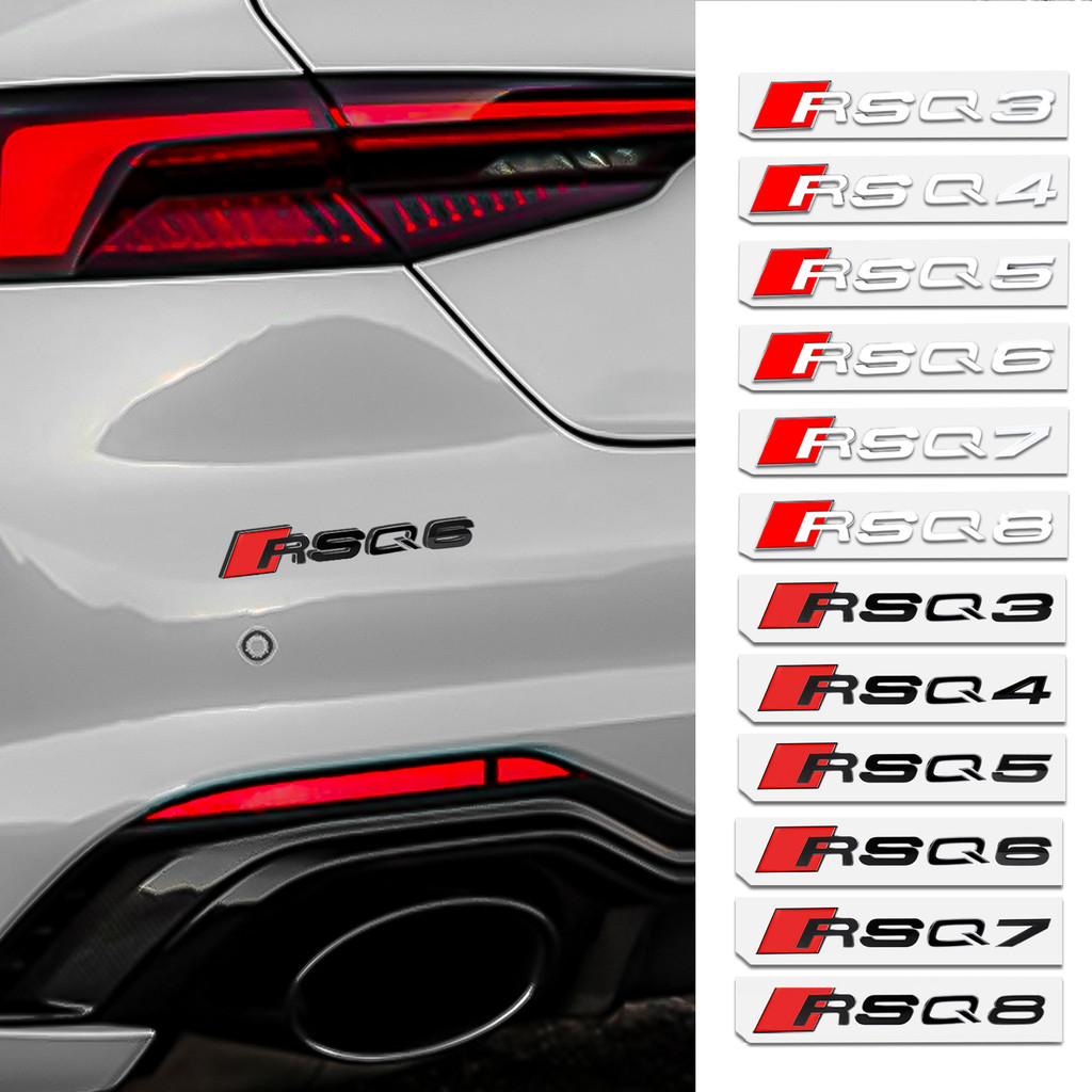 รถกระจังหน้าป้ายสัญลักษณ์ Sticke อุปกรณ์ตกแต่งสําหรับ Audi RS3 RS4 RS5 RS6 RS7 RS8 RSQ3 RSQ5 RSQ6 RS
