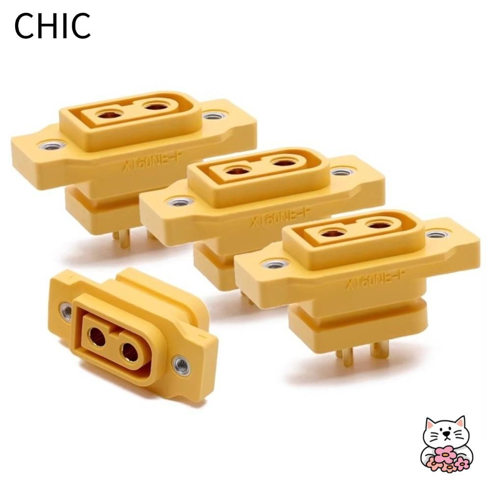 CHIC XT60NE-F Plug, DC500V 3.5 มม./4 มม.XT90NE-F Connector, สีดําสีเหลืองทองแบตเตอรี่ขั้วต่อ RC อุปก