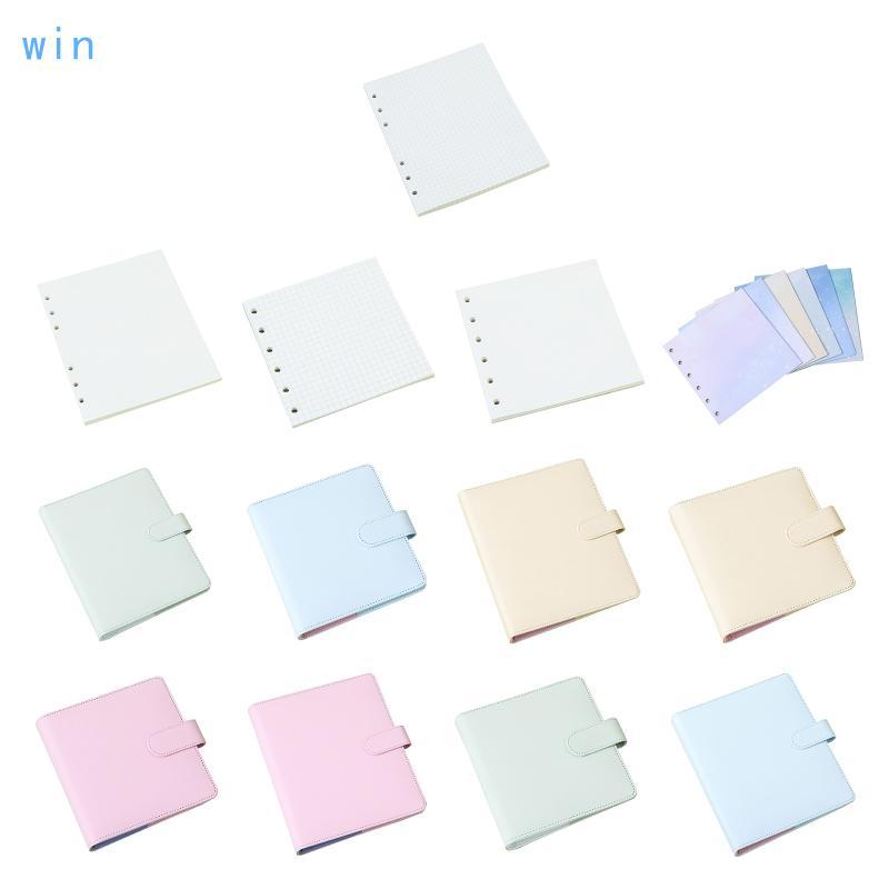 Win Journal Writing Notebook A6 A7 Ring Binder with Card Holder Refillable Notepad