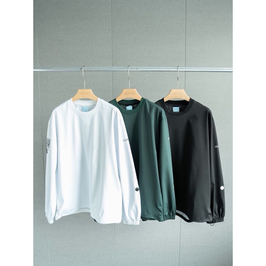 R3LN NOC GOLF Co-Branded GOLF Quick-Drying กีฬาหลวมสบายๆรอบคอครีมกันแดดไนลอนแขนยาว