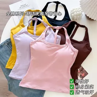 YY139 เสื้อสายเดี่ยวคล้องคอ เซ็กซี่ สดใส เกาหลี สุดน่ารัก เหมาะกับสาวน่ารักใสๆ สุดฮิต พร้อมส่ง ราคาถูก