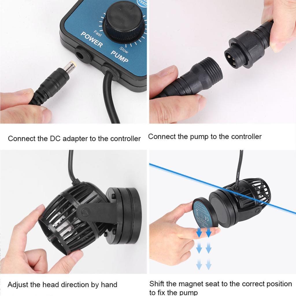 Jebao SW-4 10W ปั๊มน้ํา Wave Maker Aquarium ถังปลาการไหลเวียน Ultra-silence พร้อมแม่เหล็กดูด