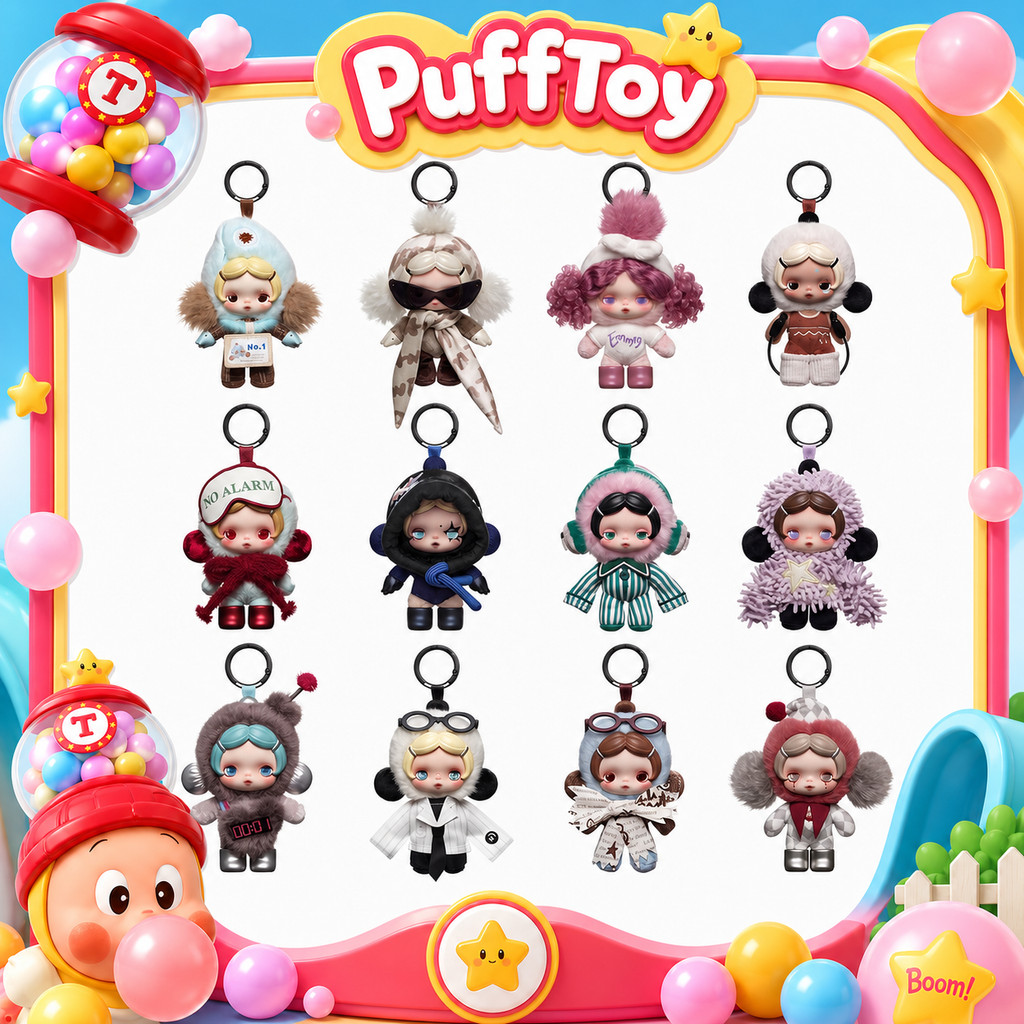 POPMART SKULLPANDA Dant to Want Series ตุ๊กตาจี้ตุ๊กตา Mystery Box ฟิกเกอร์ของเล่น