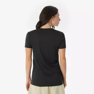 Decathlon Women’S Mountain Walking Short-Sleeved T-Shirt เสื้อยืดแขนสั้นผู้หญิงใส่เดินป่า รุ่น Mh100 - Black