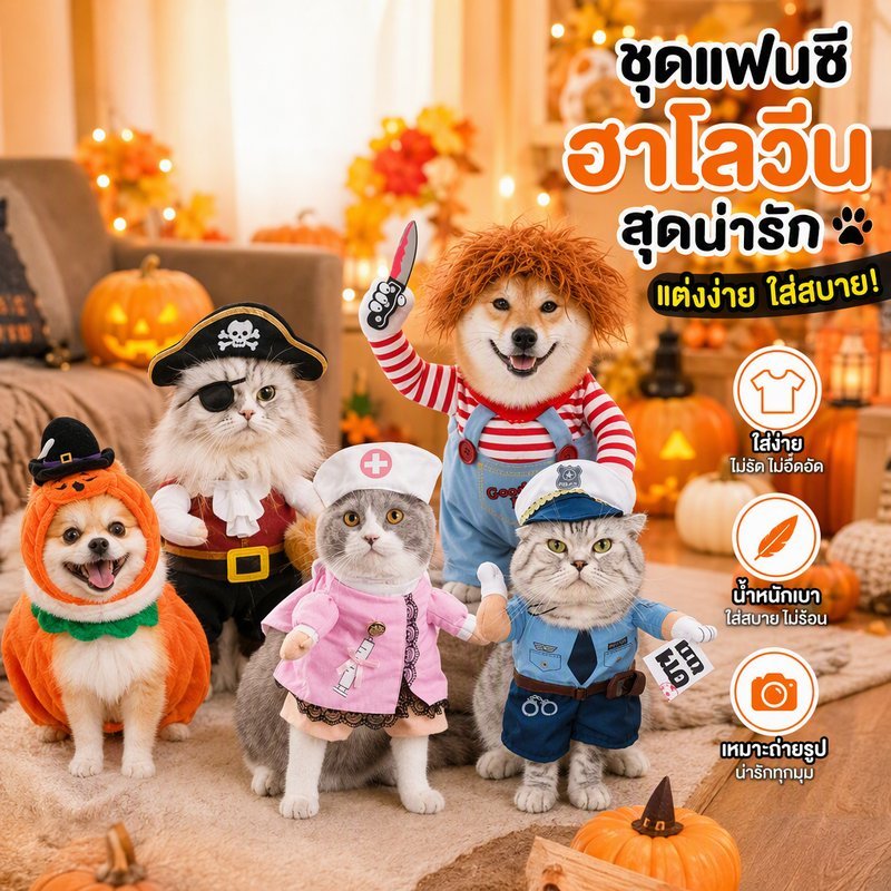 ชุดคอสเพลย์สัตว์เลี้ยง ชุดแมวนักมวย เสื้อผ้าสุนัขแมว ตลก น่ารัก ใส่ปาร์ตี้ ถ่ายรูป S M L XL