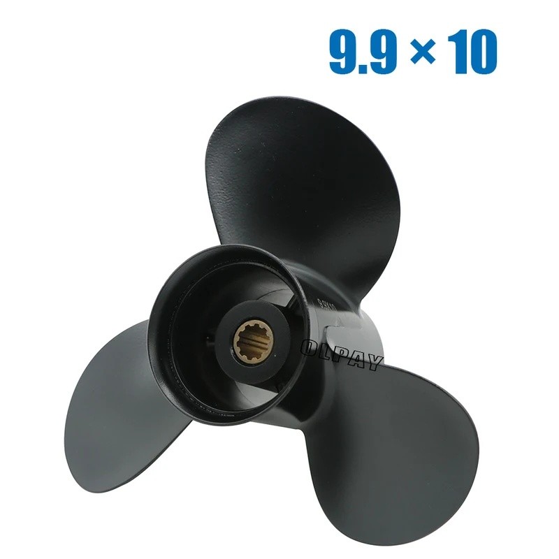WE 9.9x10 ใบพัดสําหรับ Tohatsu เครื่องยนต์นอก 25HP 30HP MFS25 MFS30 NSF25 NSF30 10 ฟัน Spline 3R0B64