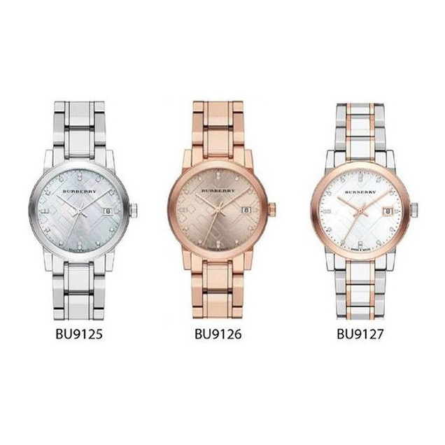 BU9125 สร้อยข้อมือสแตนเลส Swiss Diamond Accent สําหรับผู้หญิง BU9126 BU9127 34 มม.