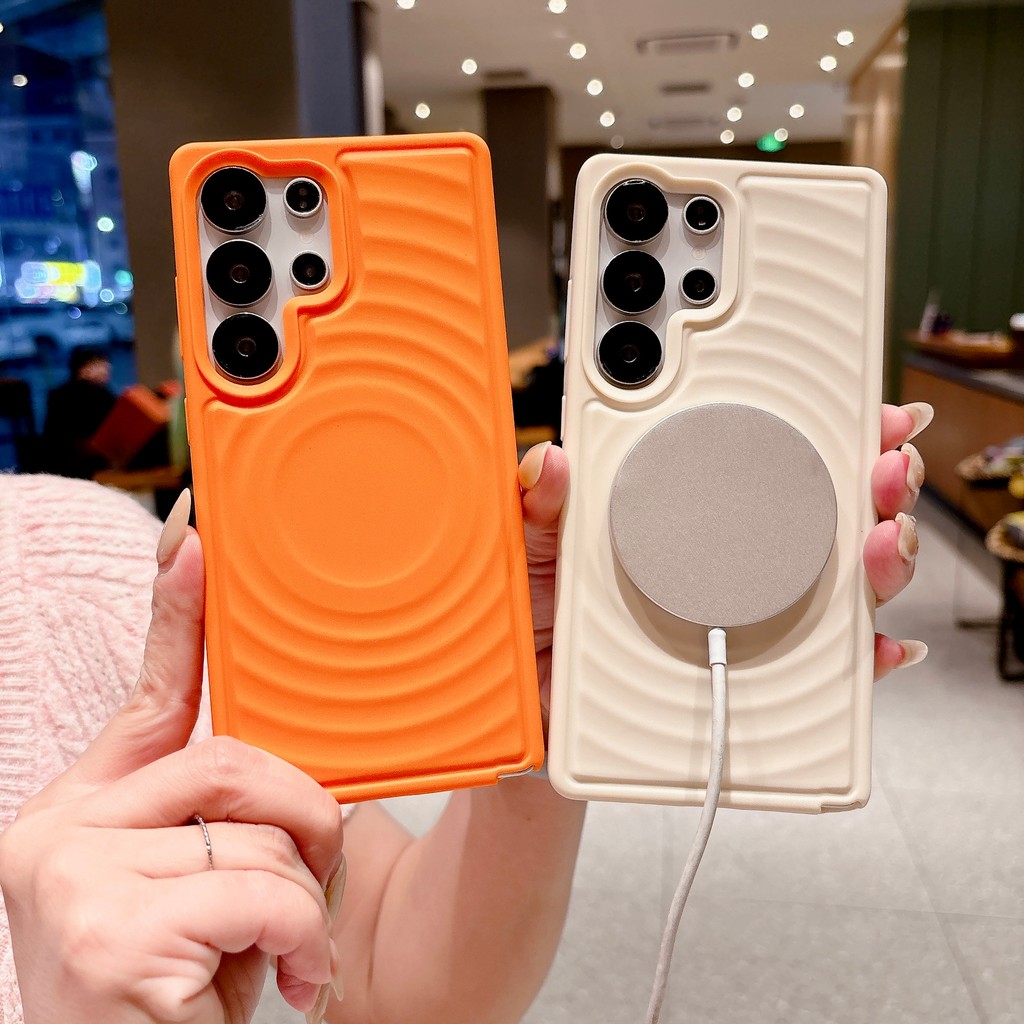 เคสโทรศัพท์ Samsung แม่เหล็กแบบระลอกคลื่นเหมาะสําหรับ Samsung S26 Ultta S26Plus S25 Ultta S25 S24FE THR