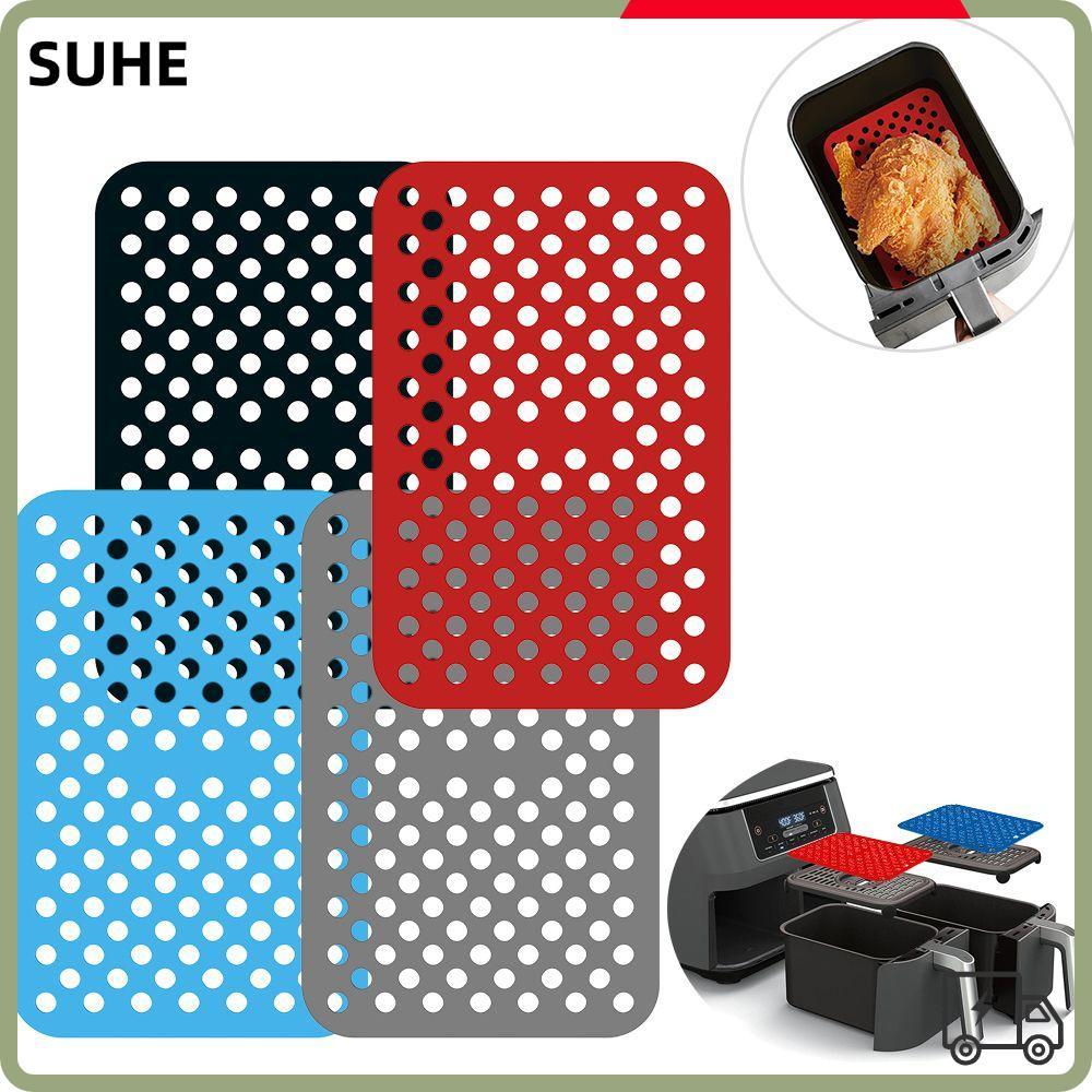 SUHE Air Fryer Mat เตาอบแบบไม่ติดสี่เหลี่ยมผืนผ้าสําหรับ Ninja DZ201 Foodi สําหรับ Ninja Foodi DZ201
