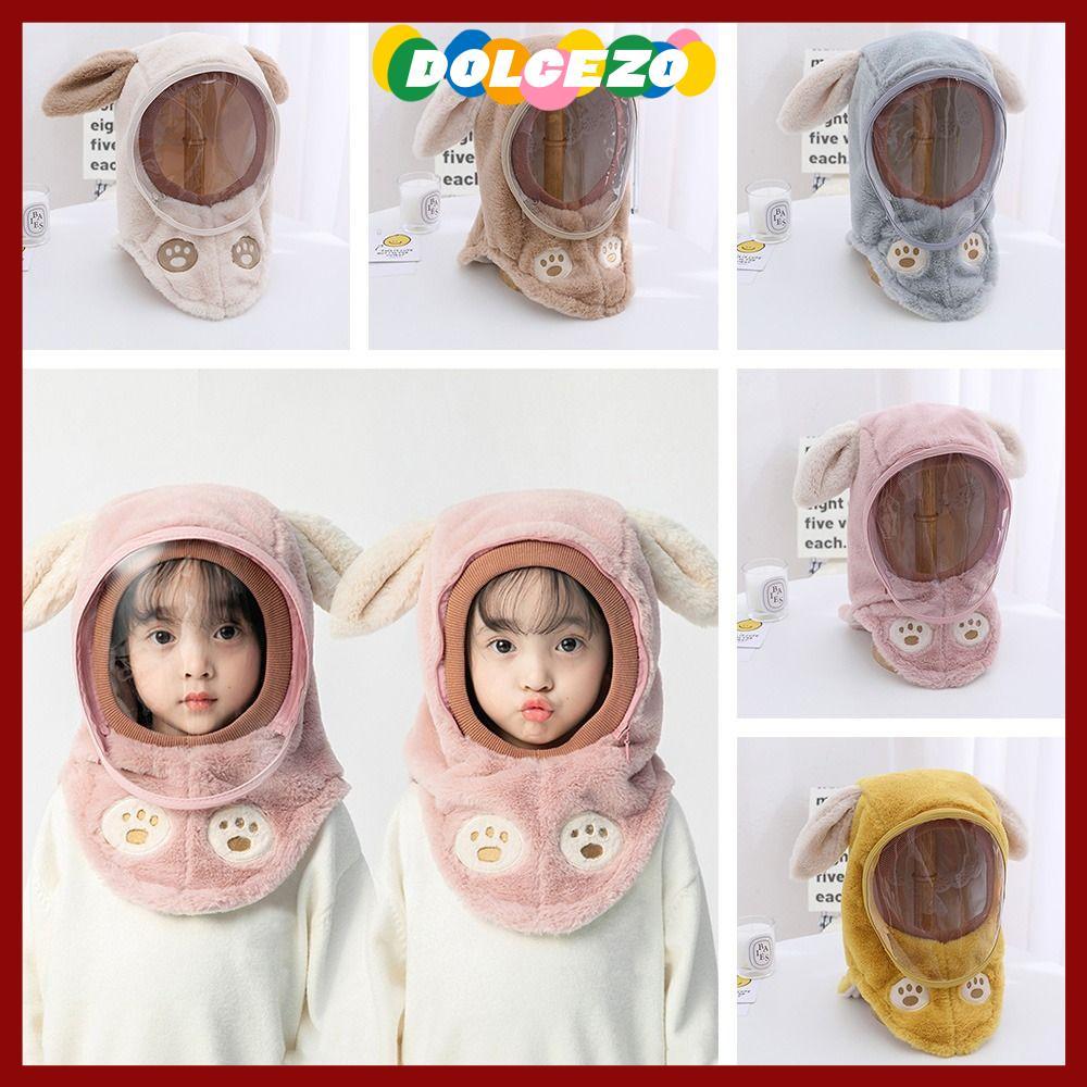 in stockDOLCEZO Fur Windproof Hats Outdoors Ear Protection Winter Warm Snow Hat