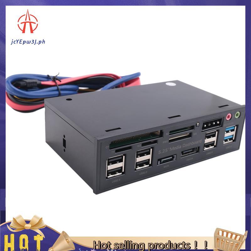 jcyepw3j5.25 นิ้ว Usb 3.0 แผงด้านหน้า Pc Usb 3.0/2.0 Hub E-Sata Sata Audio Multi Card Reader สําหรับ