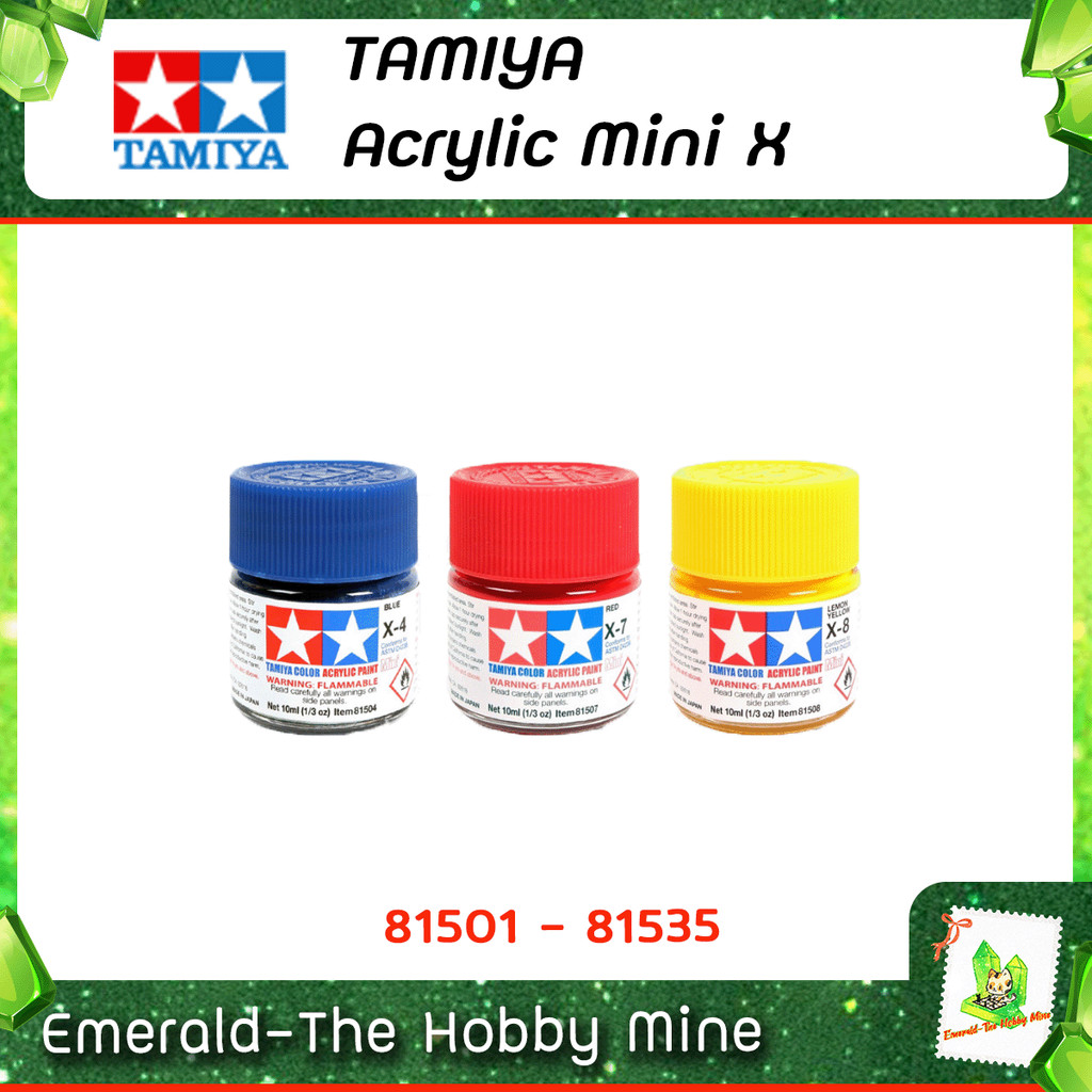 [ ส่งฟรี ] ทามิย่า TAMIYA Acrylic Mini X ทามิย่า สีอะคริลิค มินิ ผิวมัน ขนาด 10 ml.