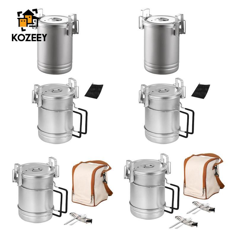 [KOZEEY] Camping Pot Steaming Pot Stockpot Steamer Stainless Steel Campfire Cookware
