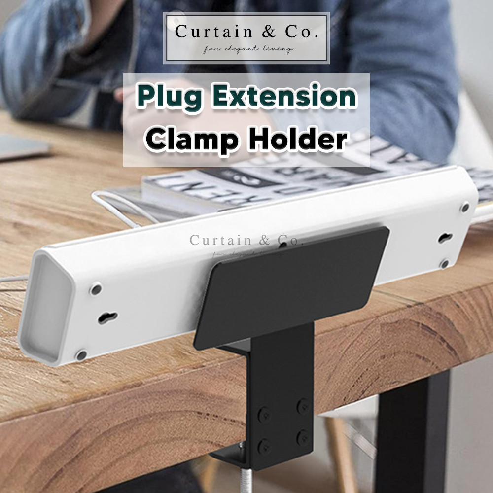 Curtain & Co Plug Extension Clip Holder Table Top Connection Holder Plug Extension Clamp Holder Desk