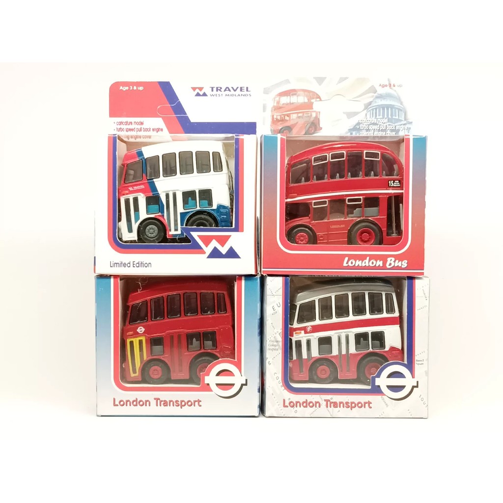 [ชิ้นเดียวพิมพ์นอก] สีเทา 20 Non-Tomy Choro Q QB London Bus Series รุ่นรถ Q มี 4 แบบ ความยาวรถยาวกว่