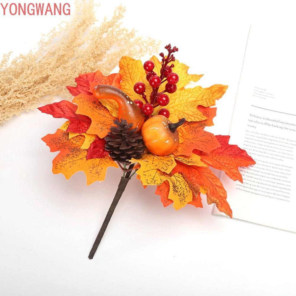 YONGWANG66ZX สาขาเทียมวันขอบคุณพระเจ้า Halloween Fall Home Kitchen Christmas Berry Stem