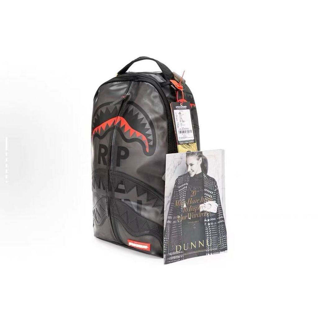SG Sprayground Shark Mouth Backpack Street Wear Transparent Black Silicone Design Unique RIP ME OPEN