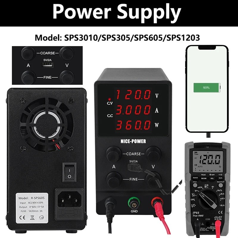 ZXWU NICE-POWER Variable Power Supply DC ปรับ Lab Switching Regulator SPS3010 Bench Power Supplies ส