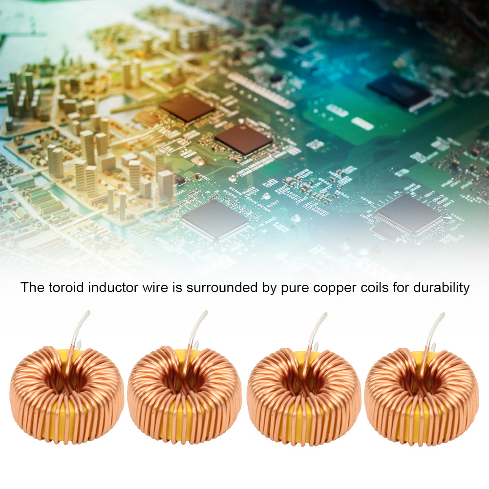 Romanticshop 20 ชิ้น Toroidal Inductor ลวดขดลวดทองแดง 100UH Core ตัวเหนี่ยวนําสําหรับ PCB 0.6 มิลลิเ