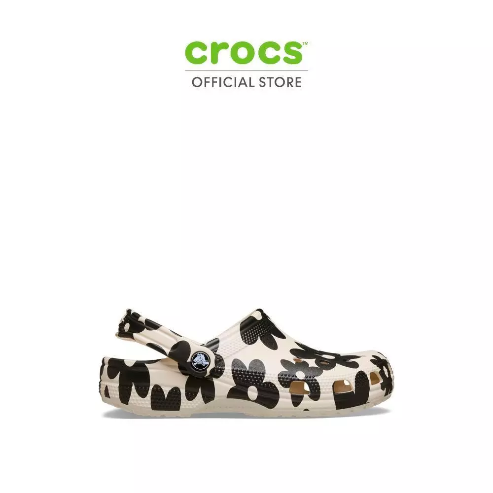 CROCS รองเท้าลำลองผู้ใหญ่ CLASSIC POP PETALS CLOG - SUMMIT WHITE/MULTI