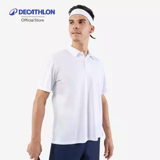 Decathlon 700 Tennis Badminton Padel Table Tennis Squash Polo Shirt เสื้อโปโลเล่นเทนนิส รุ่น Dry 100 - White