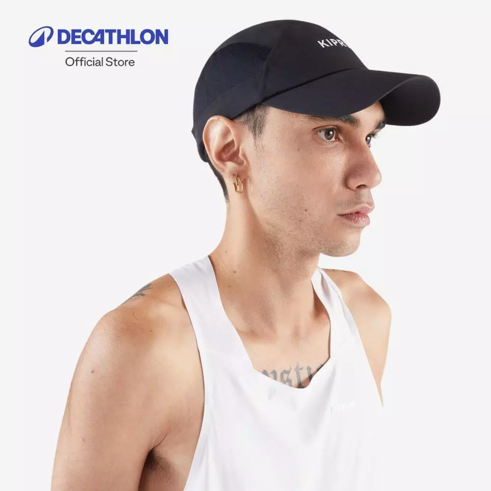 Decathlon Men'S Women'S Kiprun V2 Running Cap หมวกแก๊ปใส่วิ่ง Unisex เวอร์ชั่น2 - Black
