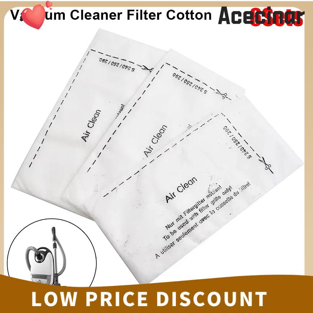 ACECINAR 6 ชุดกรองผ้าฝ้าย, Air Clean ไอเสียกรองเครื่องดูดฝุ่น,แพ็คอะไหล่สําหรับ Miele Complete S8340