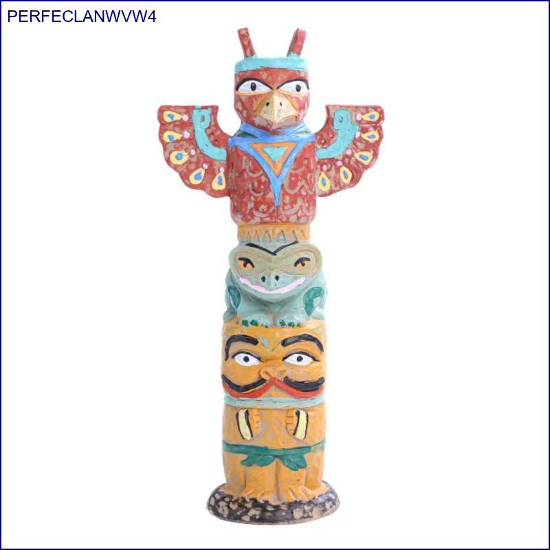 [perfeclanwvw4] Totem Pole หลากสี Totem Pole Figurine มือทาสีสําหรับ 23 ซม.สไตล์ 1