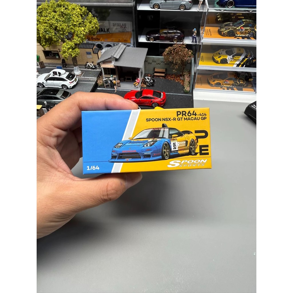 [กําพร้าสต็อกพร้อม] POPRACE PR64-414 1: 64 Alloy SPOON NSX-R GT MACAU GP Exhibition Limited ถอดประกอ
