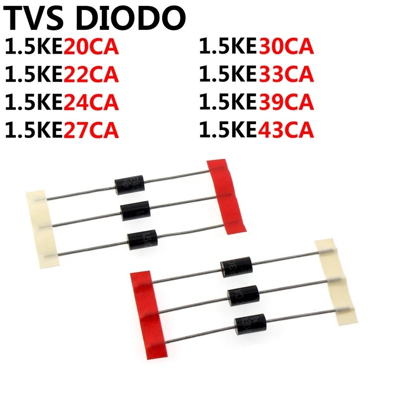 10PCS 1.5ke20ca 1.5ke22ca 1.5ke24ca 1.5ke27ca 1.5ke30ca 1.5ke33ca 1.5ke39ca 1.5ke43ca 1.5ke6.8ca 12c