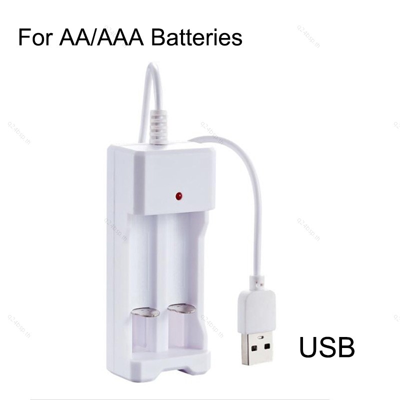 Universal 2 Slot เครื่องชาร์จแบตเตอรี่ปลั๊ก USB สําหรับ AA/AAA แบตเตอรี่ชาร์จอุปกรณ์เสริม TH24B