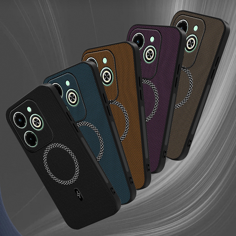 สําหรับ Infinix Smart 8 X6525 X6525D หรูหราแม่เหล็ก Matte เป็นมิตรกับผิวหนัง PU เคสกันกระแทก