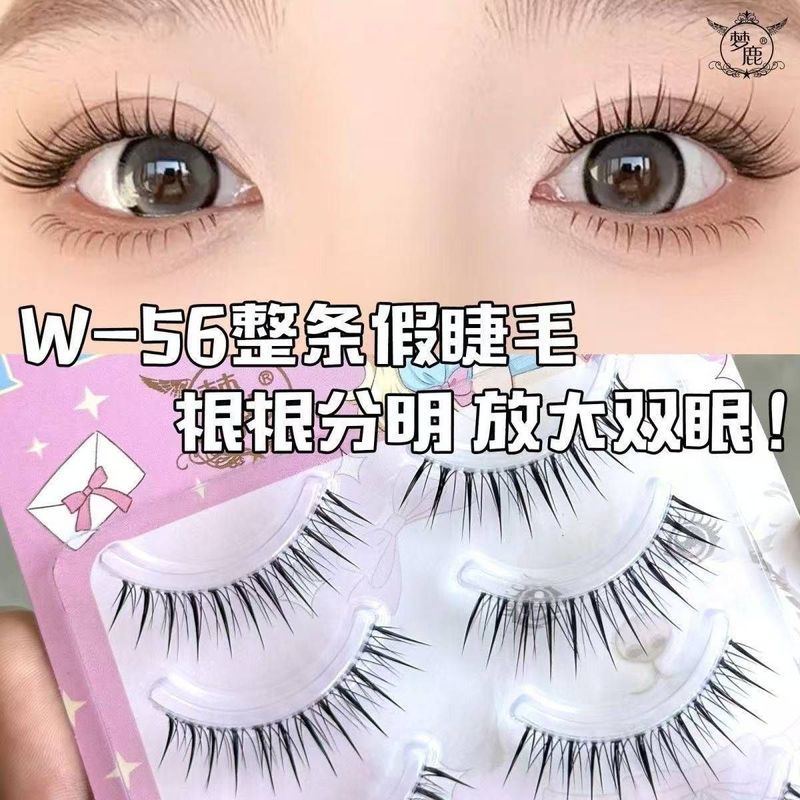 [Menglu] W-56 ทั้ง One Piece Supernatural Monroe Fairy Hair ขนตาปลอมหญิงธรรมดาใบหน้าก้านโปร่งใส