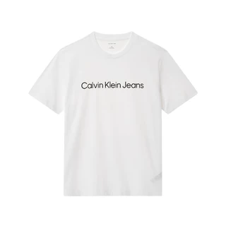 CALVIN KLEIN เสื้อยืดคอกลมแขนสั้นผู้ชาย Institutional Logo ทรง Slim รุ่น 4RAB810 YAA - สีขาว