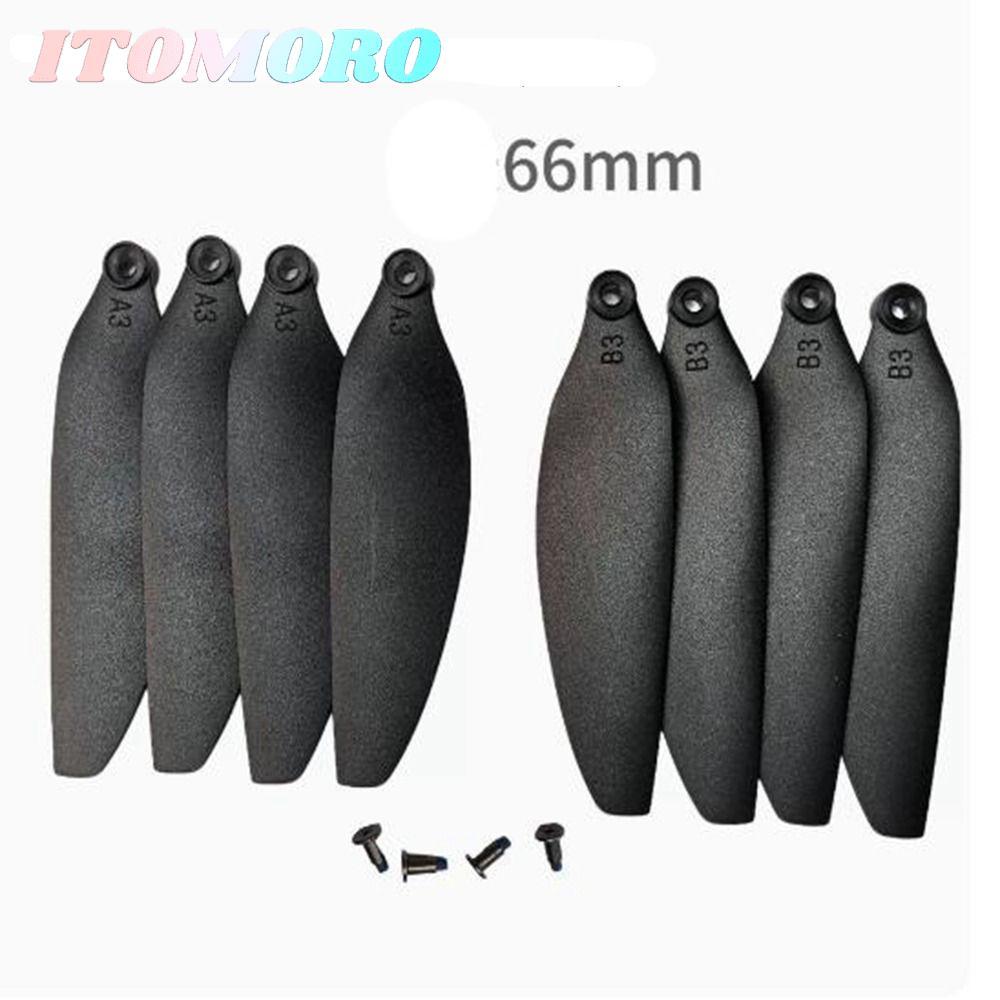 ITOMORO พับใบพัด,สีดํารีโมทคอนโทรล Drone อะไหล่,พลาสติก 58 มม./66 มม.Quadcopterอะไหล่ใบมีดสําหรับ E8