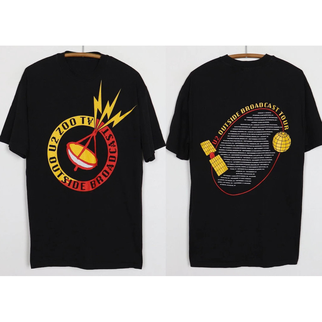พร้อมส่ง เสื้อยืดผู้ชายสายวินเทจ U2 Zoo TV Tour 1992 แฟชั่นเรโทร Oversize ใส่สบาย Cotton 100% ไซส์ S