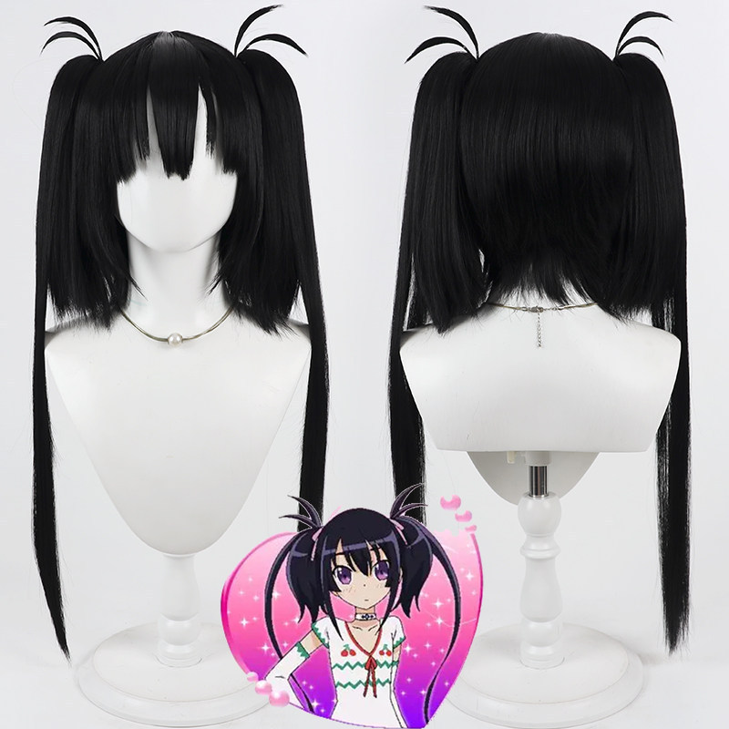 Pretty Rhythm Kurisu Kaname Cos Wig Simulation Scalp Detachable Ponytail Black Cosplay Wig For Anime