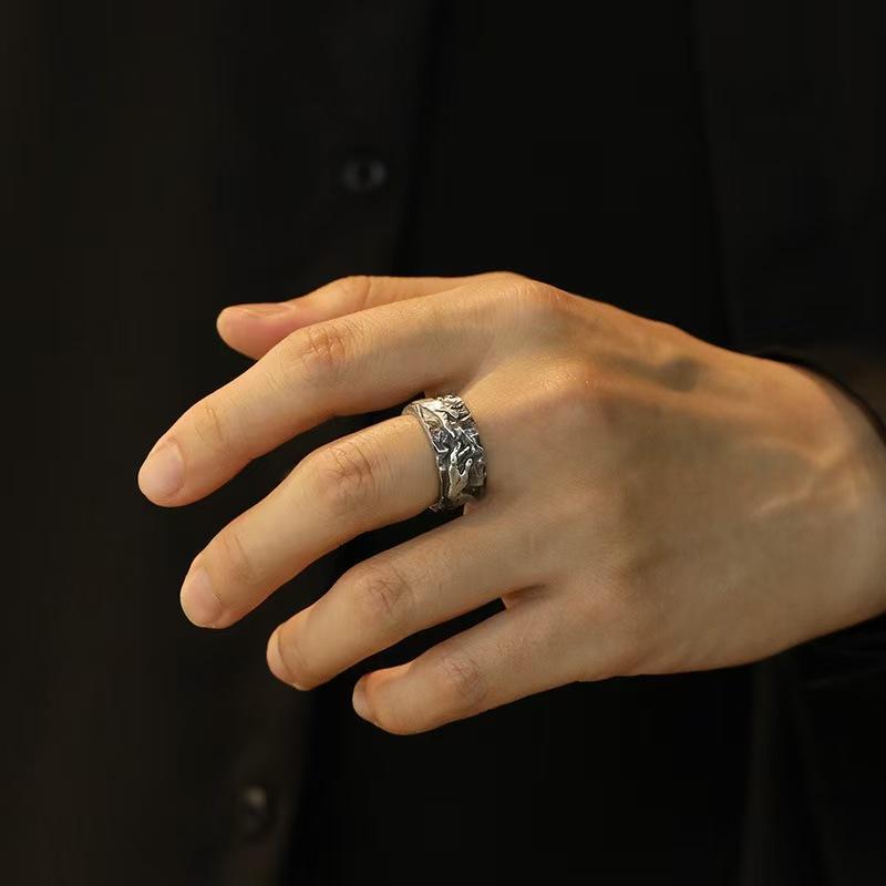 [Boutique1] VintageศาสนาBeliefเปิดแหวนสําหรับชายRetro Hand Of Artistic Masterpiecesเปิดแหวนสําหรับเพ